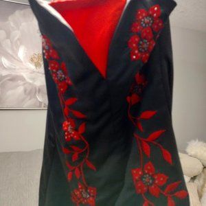 Morgan & Co. Black and Red Strapless Prom/dinner dress